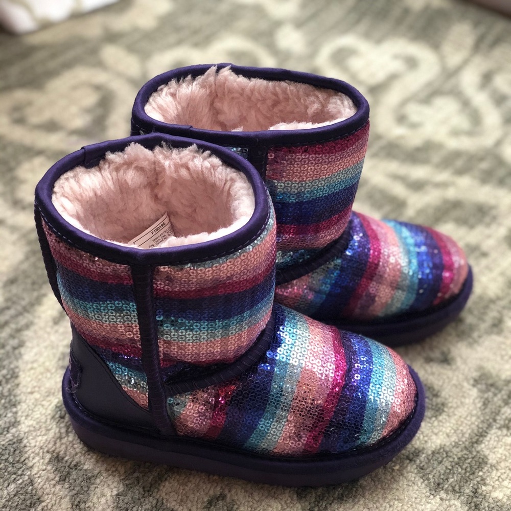 Girls rainbow sequin Uggs size 10